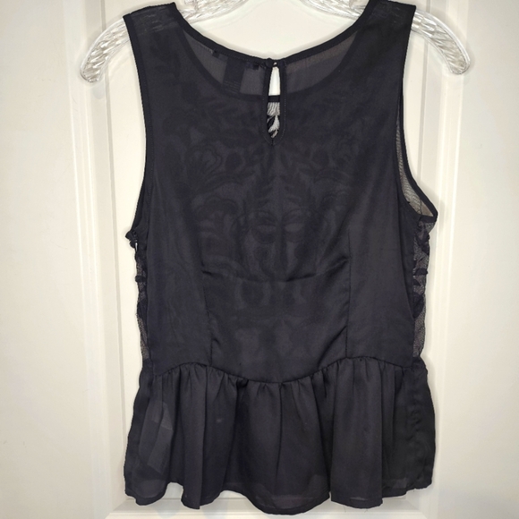 Forever 21 Witchy Black Glam Embroidered Sheer Sleeveless Goth Camisole Top M - Picture 11 of 15